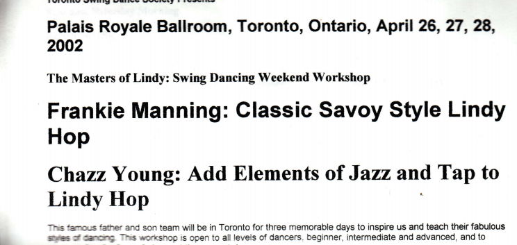 Toronto Lindy Hop Archive 2002-2003 from Charles Levi
